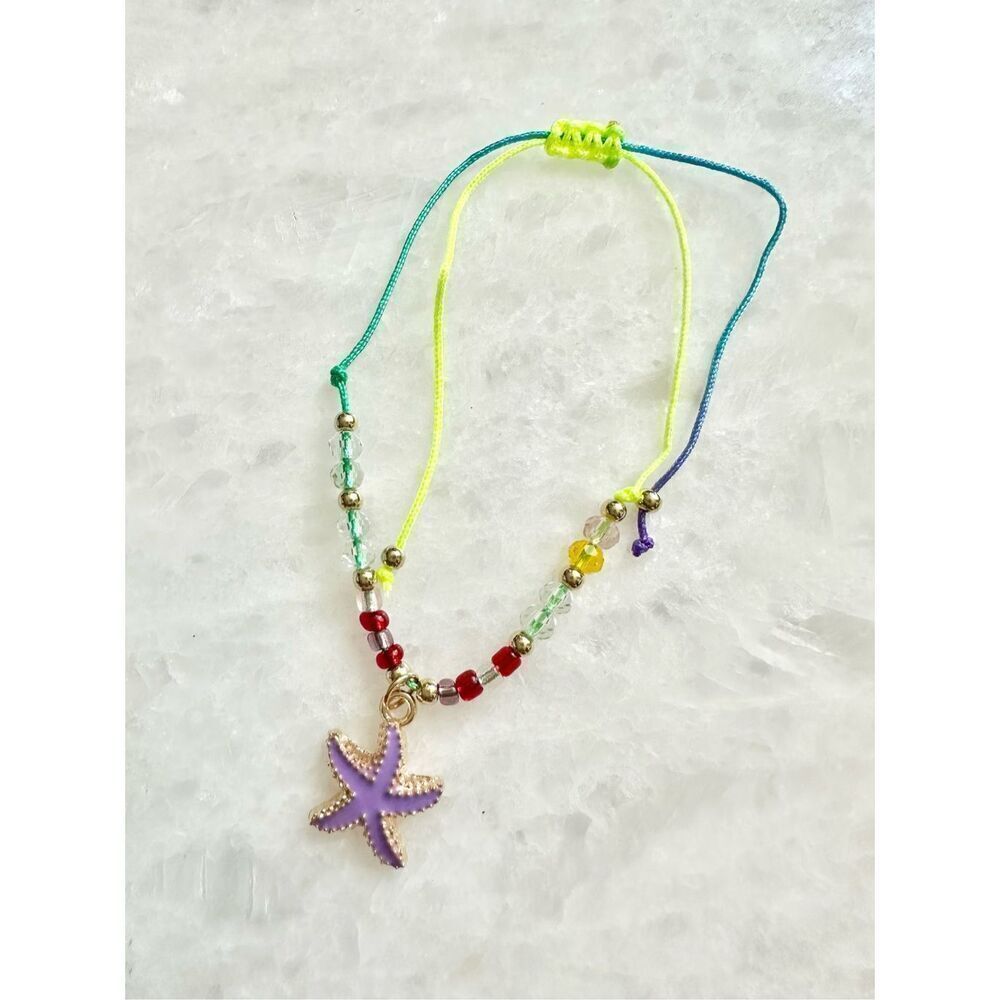 Multicolor starfish and bead friendship bracelet